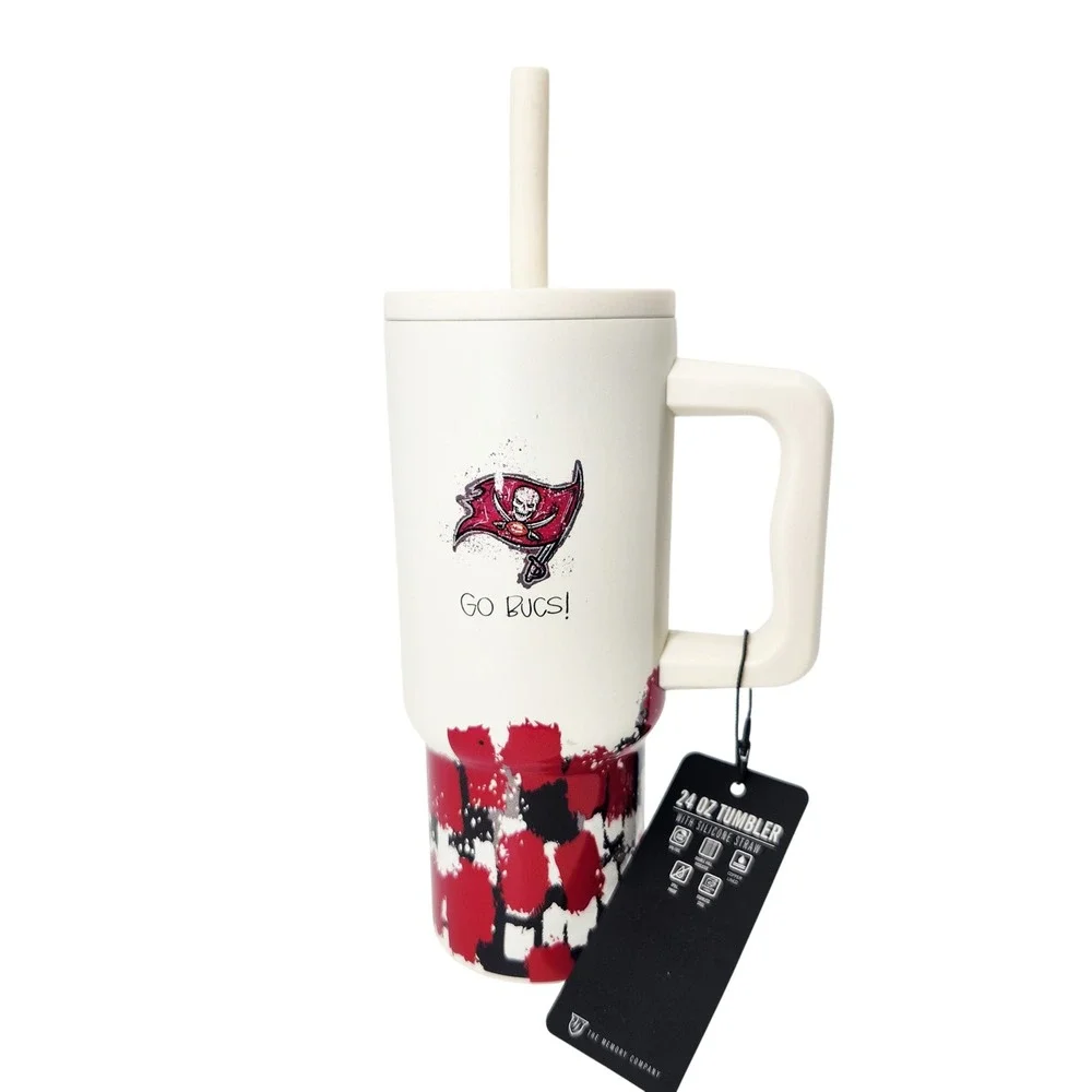 Tampa‎ Bay Buccaneers 24 oz Tumbler with Silicone Straw NFL The Memory Company
